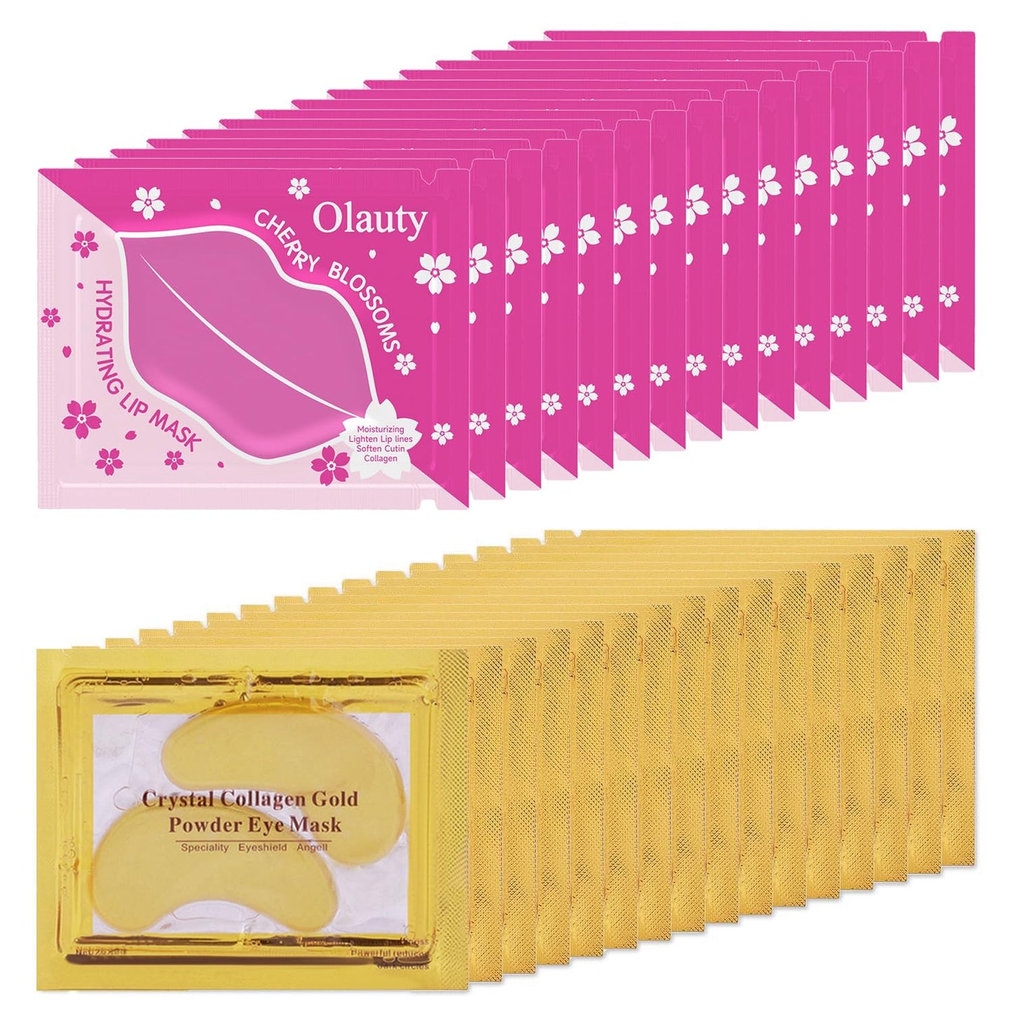 Eakroo 30 Pairs Lip Mask & Under Eye Mask, Crystal Collagen Eye Patches for Puffy Eyes, Effectively Nourishes the Lip & Eye Skin, Reducing Fine Lines & Dark Circle, Make Skin Smooth and Firm