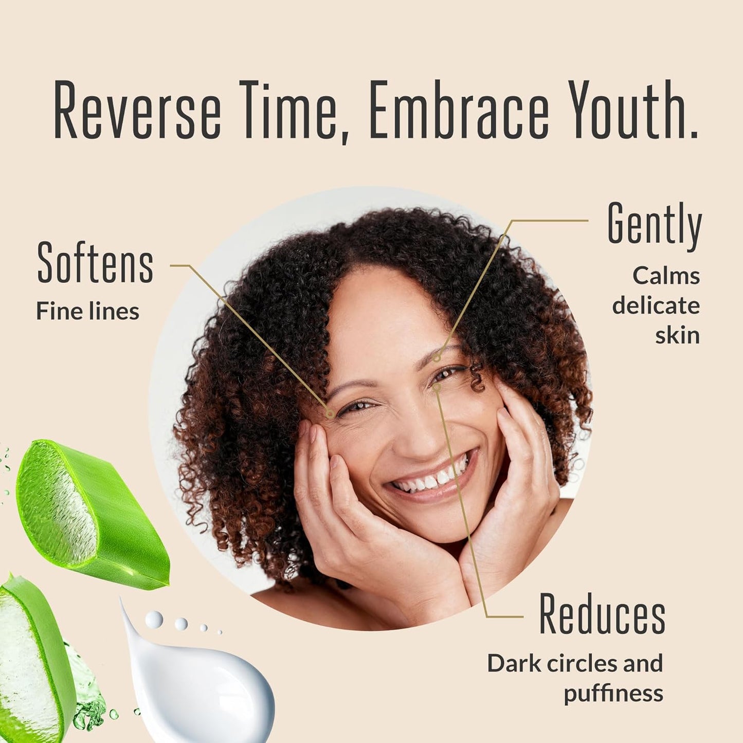 Eye Cream - Under Eye Cream for Dark Circles and Puffiness, Anti-Aging Skin Care with Aloe, Niacinamide, & Hyaluronic Acid to Firm Skin and Reduce Wrinkles, Soothing Face Cream (1 fl oz)