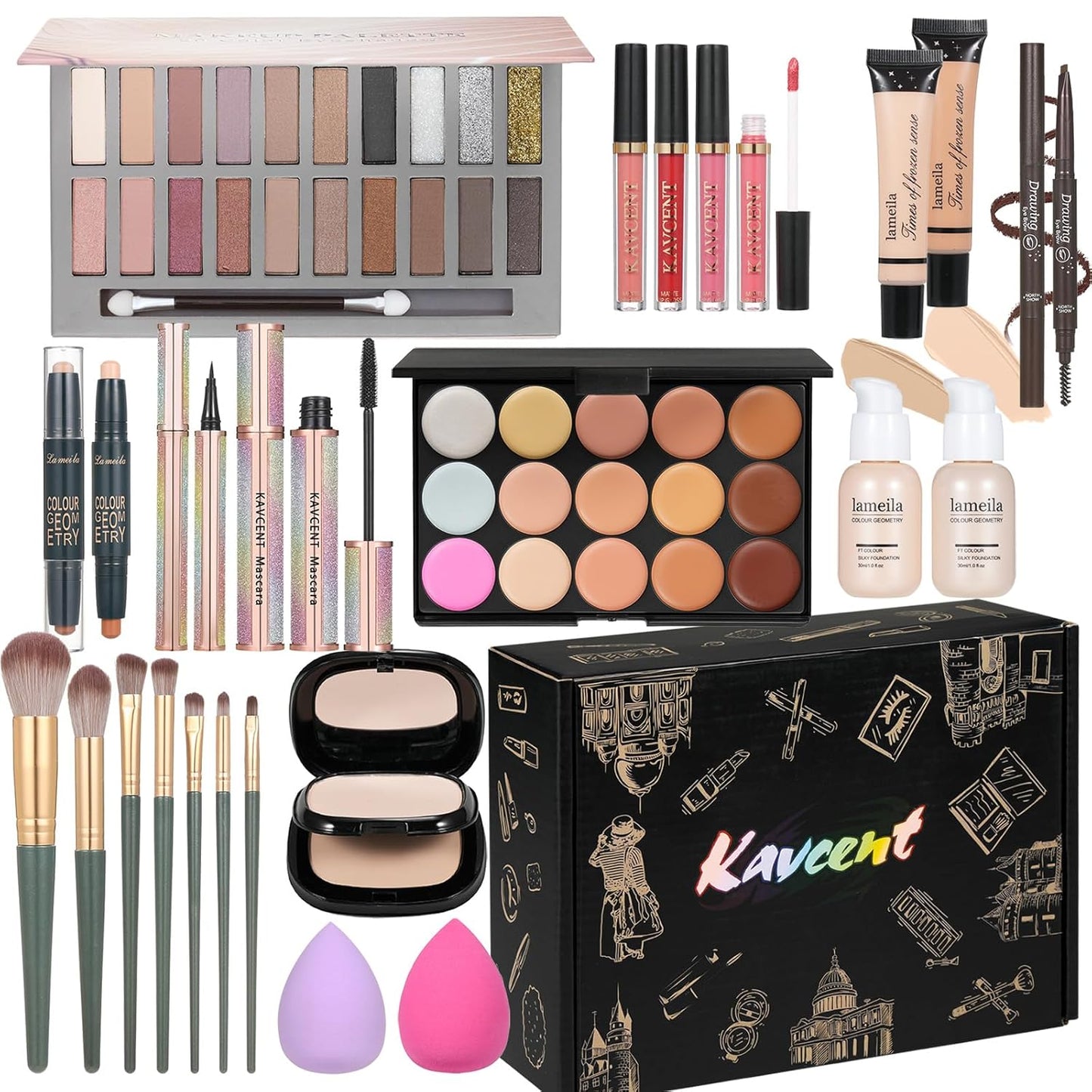 Makeup Kit Makeup Kits for Women Full Kit Makeup Sets for Teens Girls Eyeshadow Palette Foundation Concealer Makeup Powder Makeup Gift Set for Women