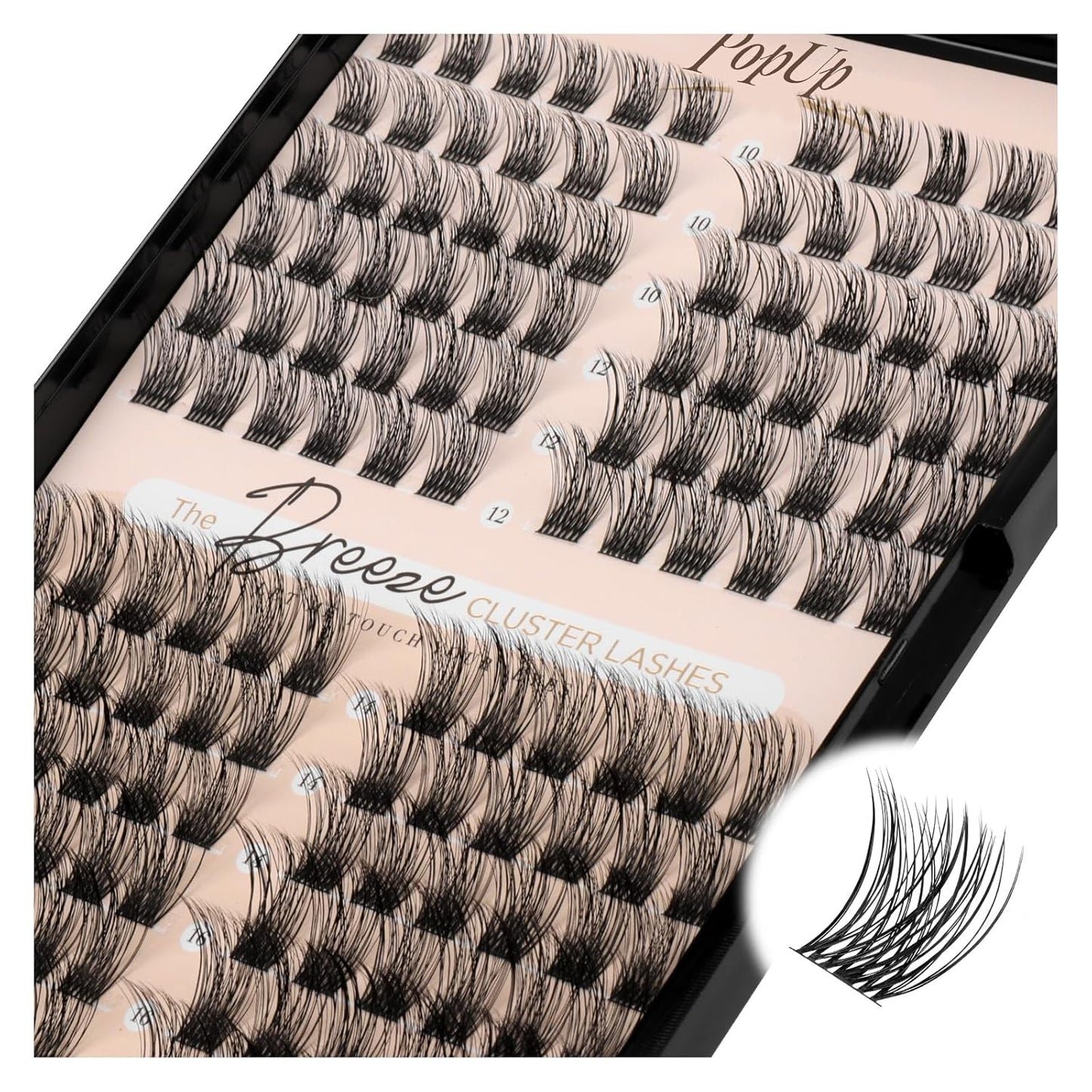 PopUp Lash Clusters, DIY Eyelash Extensions Mega Volume Individual Lashes Eyelash Clusters Extensions Wispy Lashes Cluster DIY at Home(703)