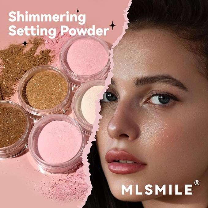 AKARY Dark Brown Translucent Setting Powder, Shimmer Finishing Powder Oil Control for Long Lasting Makeup, Lightweight Loose Powder Waterproof Makes Skin Downy, Blurring Powder for Deep Tones, 04