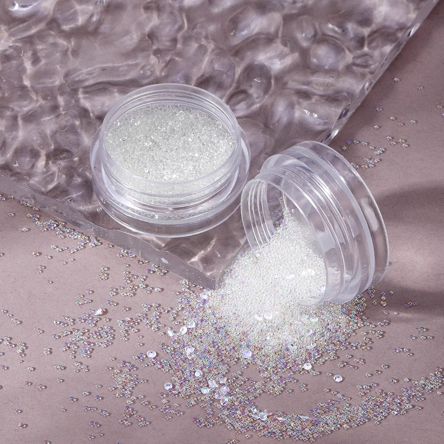 Flatback Rhinestones Half Pearls for Crafting, 1.6-4mm White Glass Rhinestones and 1.5-6mm Small Pearls for Bedazzling, Clothes and Nails Art