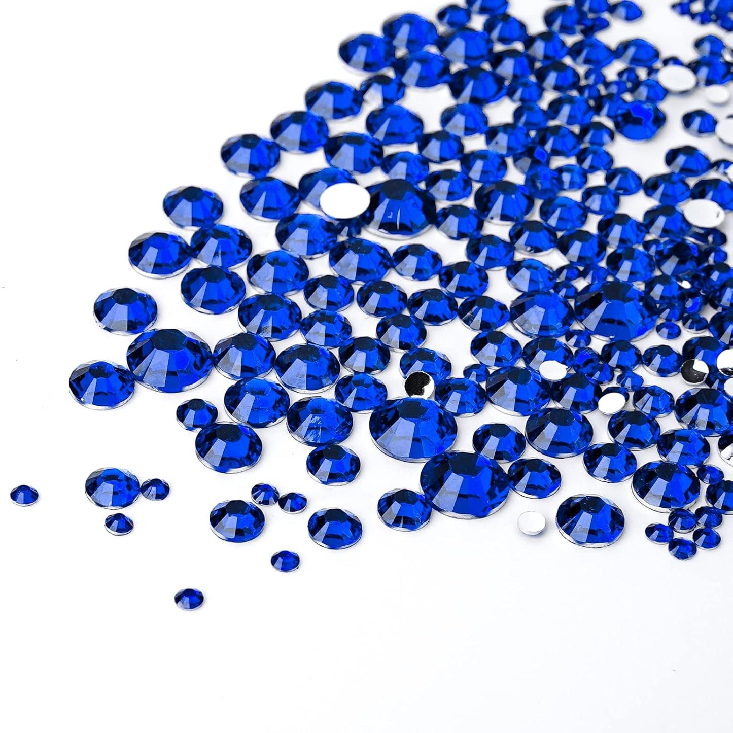 Canvalite 2784PCS Blue Rhinestones Flatback Gems, Nail Rhinestones Nail Art Gems with Glues, Pick Up Tweezers and Rhinestone Picker Dotting Pen, Nail Art Tools for Nails, Clothes, Face, Crafts