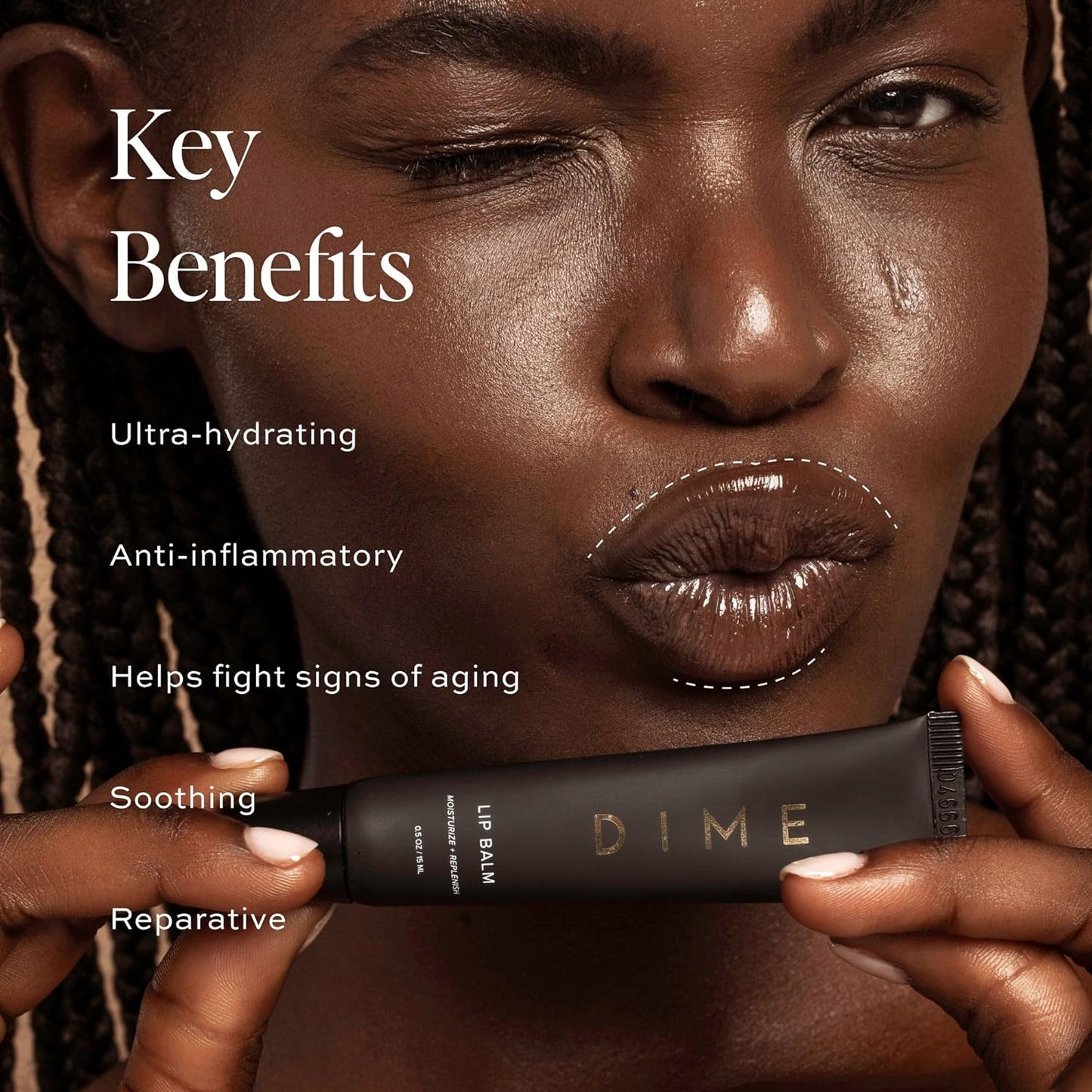 DIME Beauty Lip Balm, Hydrating Lip Balm and Gloss, Vegan & Cruelty-Free, Anti-Aging Lip Care, 5 oz / 15 ml