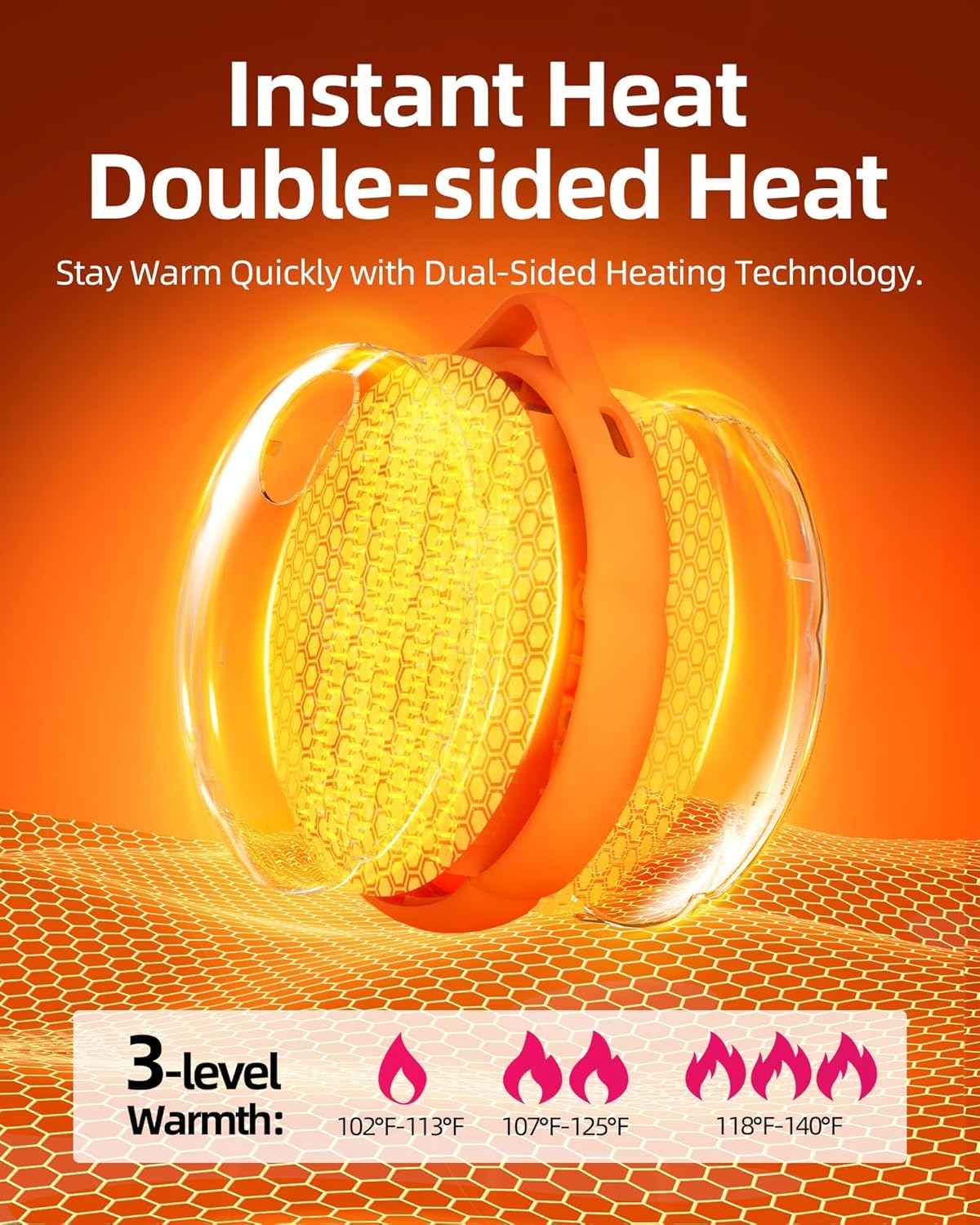 FrSara Hand Warmers Rechargeable, Hangable Electric Hand Warmer w/ 4000mAh Last 10 Hours, 3-Level Heat w/Strip, Light & Display, Gift for Outdoors Camping Hiking Skiing Raynauds & Christmas