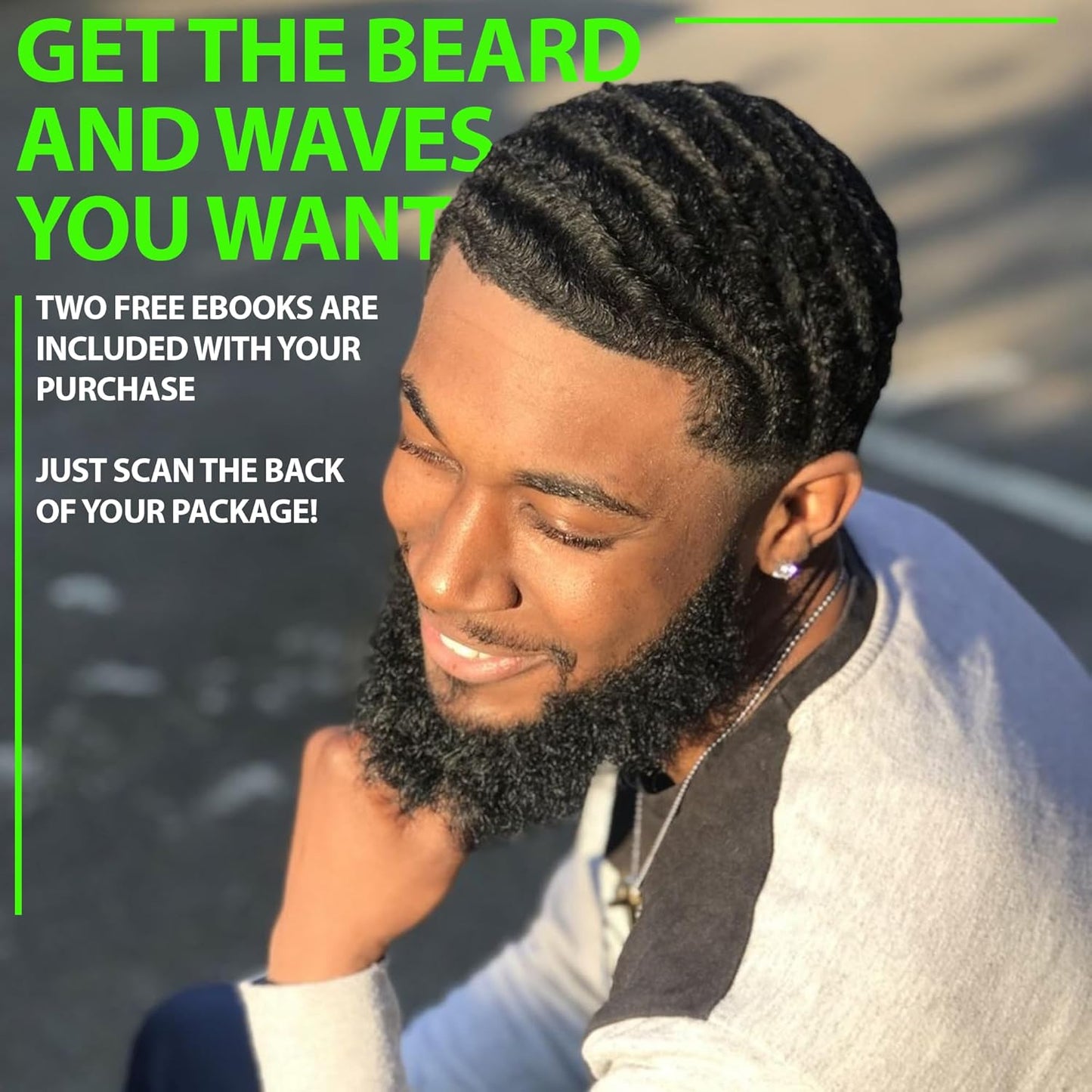 GROW Boar Bristle Beard Brush & 360 Wave Brush for Men – Beard and Mustache Growth Brush – Beard Brush for Men & Follicle Stimulator – Exfoliate, Detangle & Boost Circulation – USA Made