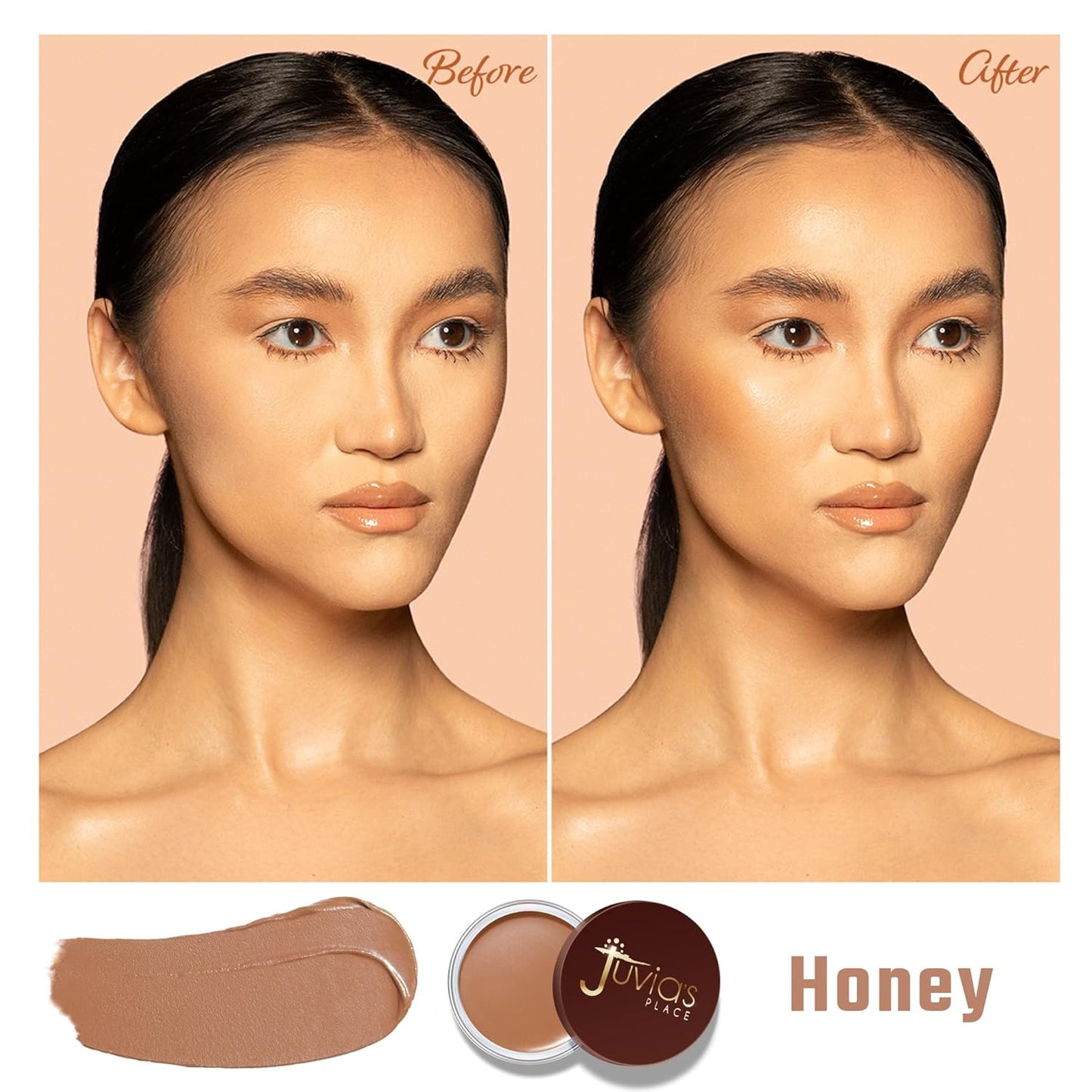 Juvia's Place Bronzed Cream Bronzer Honey - Creamy Bronzing Makeup Beauty Glow Sun Kissed Cheek Matte Shimmer Contour Long Lasting Finish Pigmented Bronze Light Buildable Blendable
