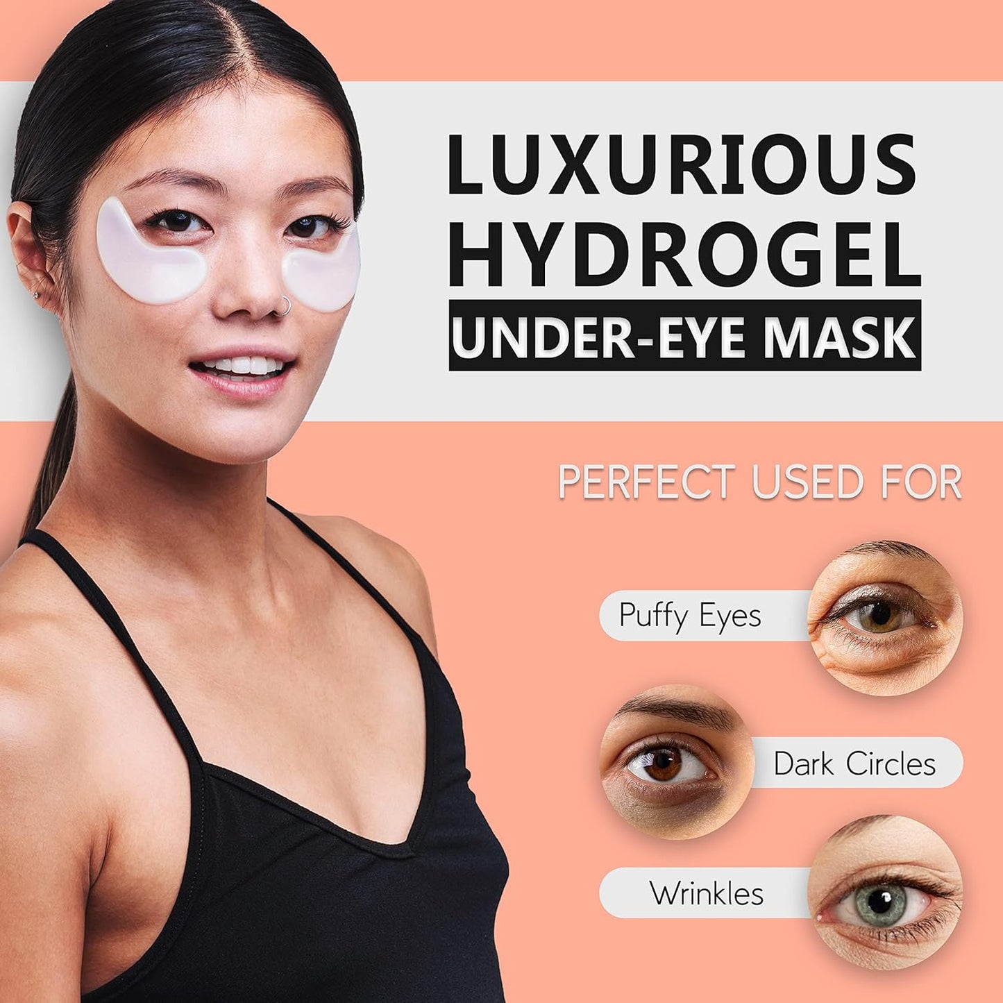 PURE SOL Hydrogel Gold Under Eye Mask - Hyaluronic Acid, Retinol - Anti-aging, Moisturizing and Hydrating - 12 Pairs | Eye Patches for Puffy eyes, Dark Circles - Gifts for Women. Gifts for Mom