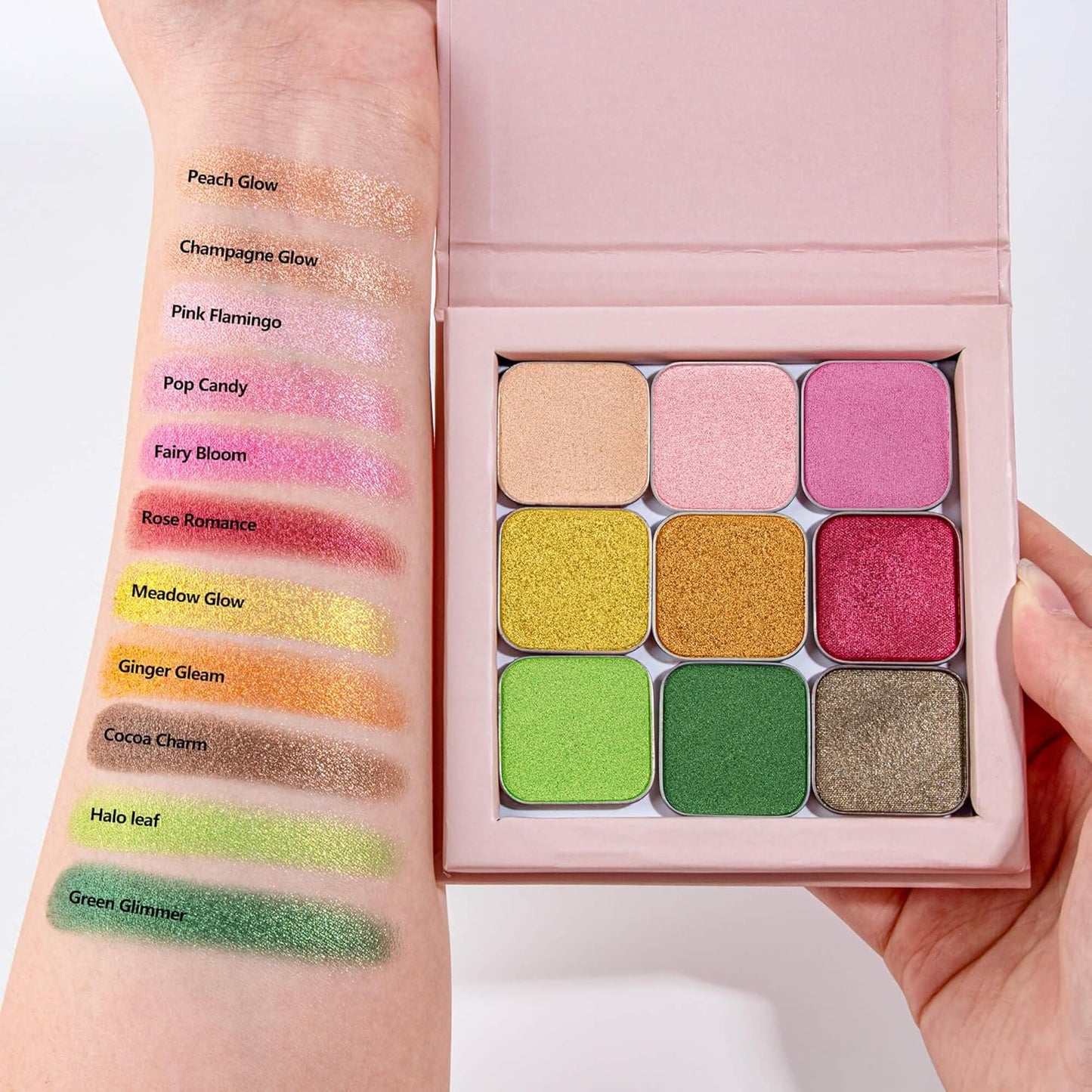 Magnetic Single Shimmer Pink Eyeshadow with Metal Pan, Light Pink Eyeshadow Refill Pan for hooded eyes, for DIY Empty Magnetic Palette (pink flamingo)