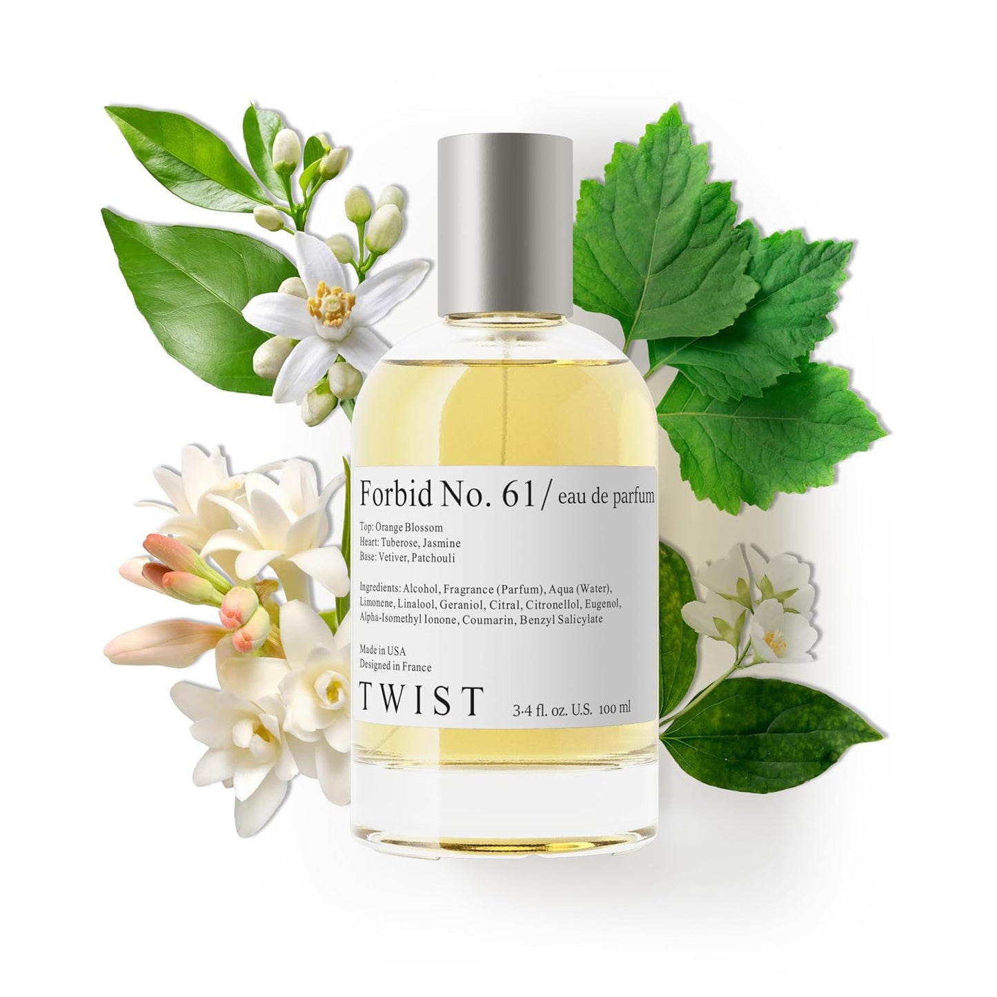 Twist Forbid No. 61 - Eau De Parfum Inspired by Giv. L'interdit, Long-Lasting Perfume For Women, Paraben Free, Vegan, Clean Ingredients, Fragrance - Spray 100 ml | 3.4 fl. oz.