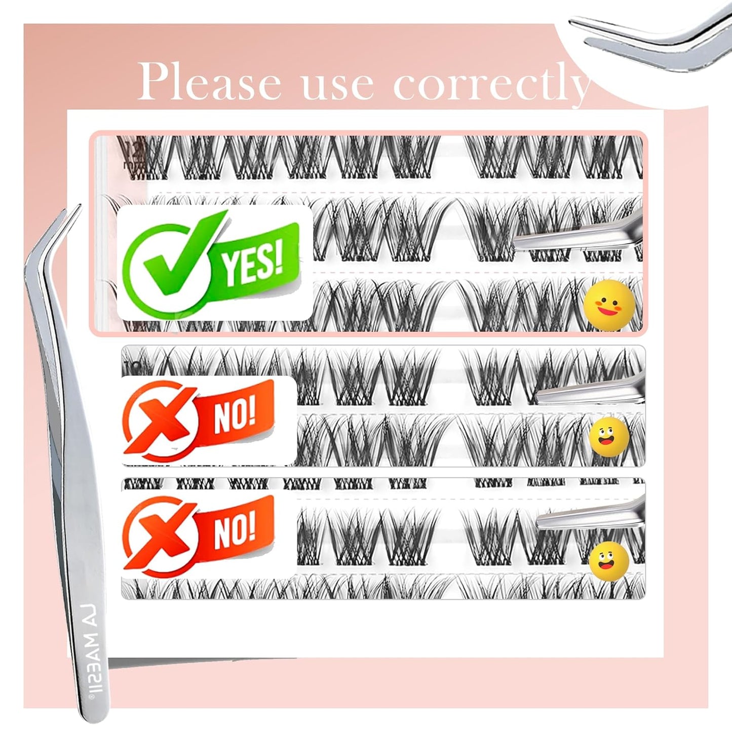 Self Adhesive Eyelashes, 112Pcs Clear Band Lash Clusters, Wipsy Pre-Glued Eyelash Clusters, No Glue Needed Press On Invisible Band Resuable Eyelashes(SC15)