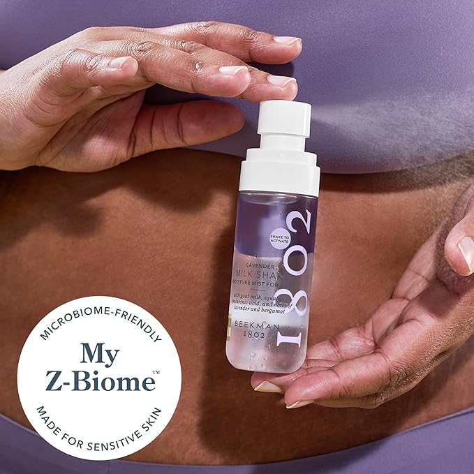Beekman 1802 Lavender Milk Shake - Body Mist - 2.0 fl. oz - With Hyaluronic Acid & Jojoba Oil - Instantly Moisturizes, Hydrates & Softens - Good for Sensitive Skin - Cruelty Free