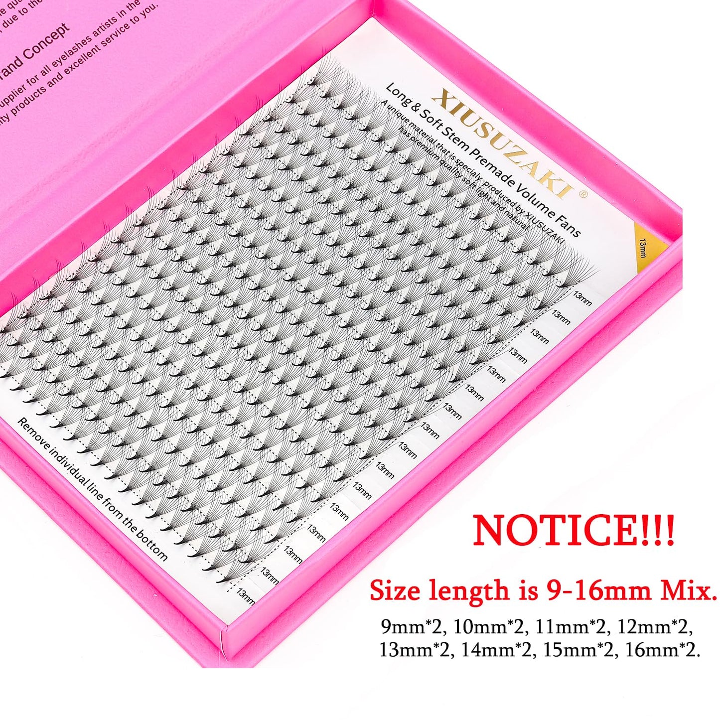 Premade Fans Eyelash Extensions 14D Volume Lash Extensions 0.07 Thickness Eyelash Extension D Curl Premade Lash Fans Mix 9-16mm Fluffy Soft Handmade Lash Fan(14D-0.07-D,9-16mm)