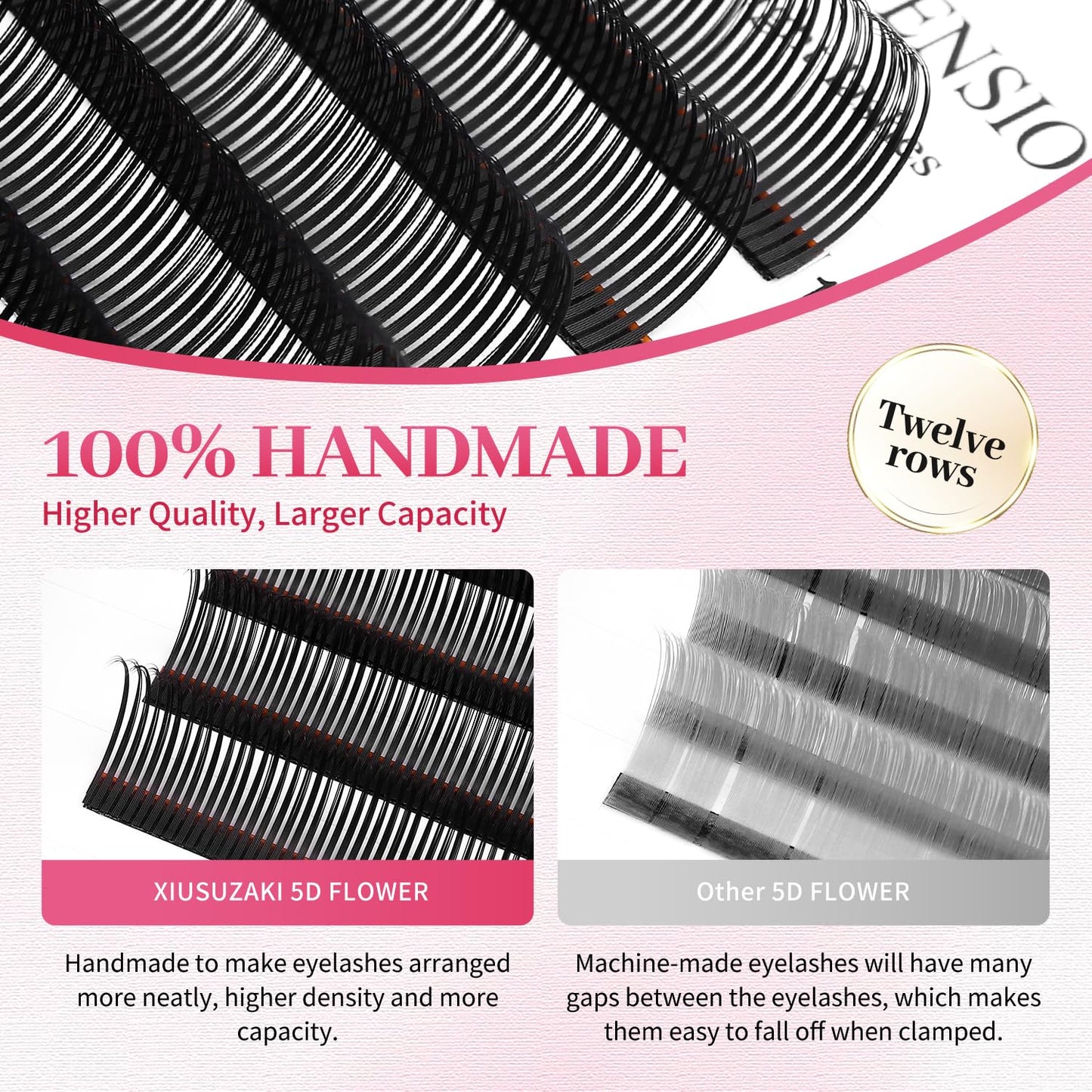 5D Flower Lash Extensions Spikes Lashes 0.07 Matte Black C Curl Lashes 11mm Volume Eyelash Extension Lash Trays Professional Use(5D Flower,0.07-C,11mm)