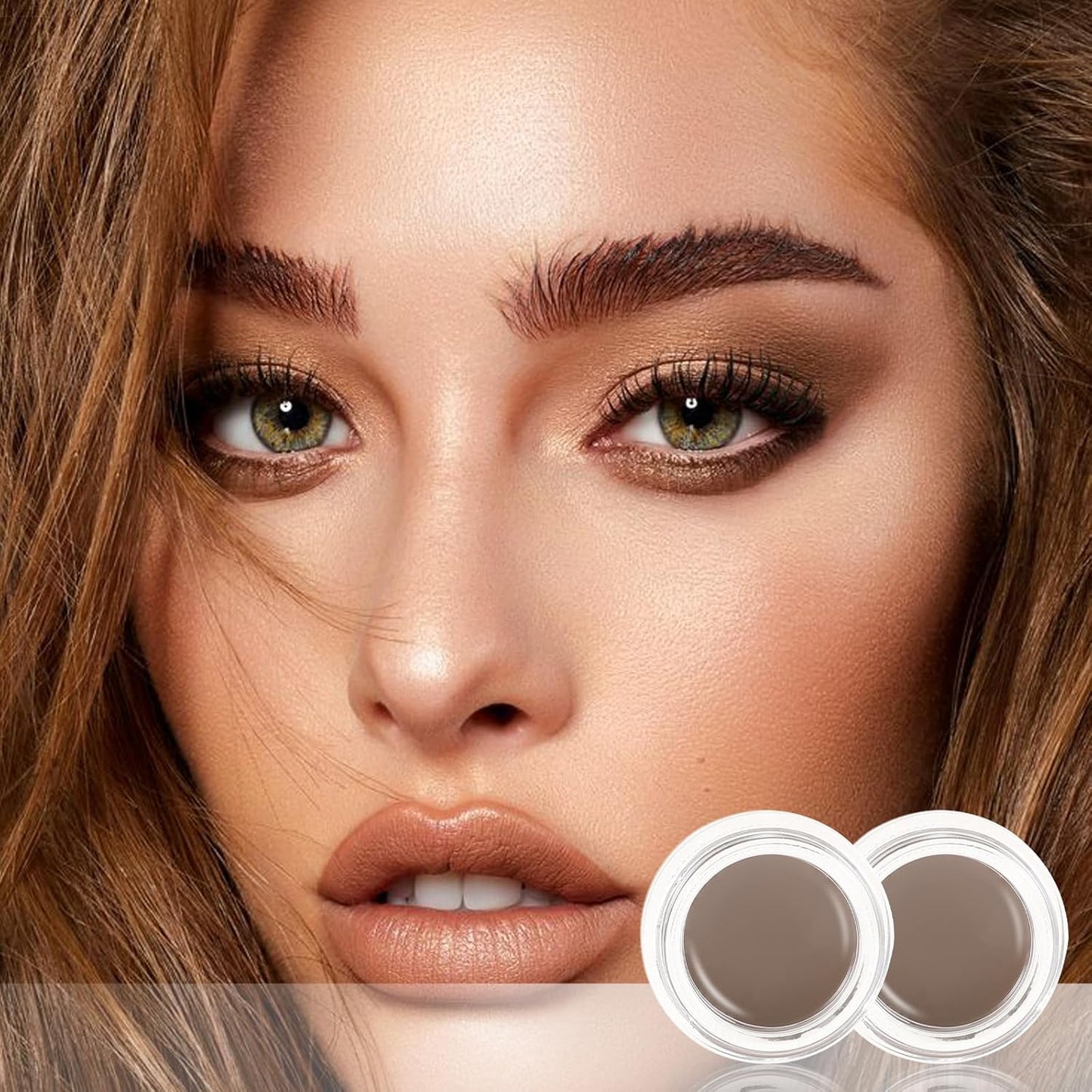 Boobeen 2 Pcs Eyebrow Pomade Cream, Waterproof Brow Pomade Gel High Pigmented Long-lasting for Natural Eyebrow Makeup, Suitable for Everyone