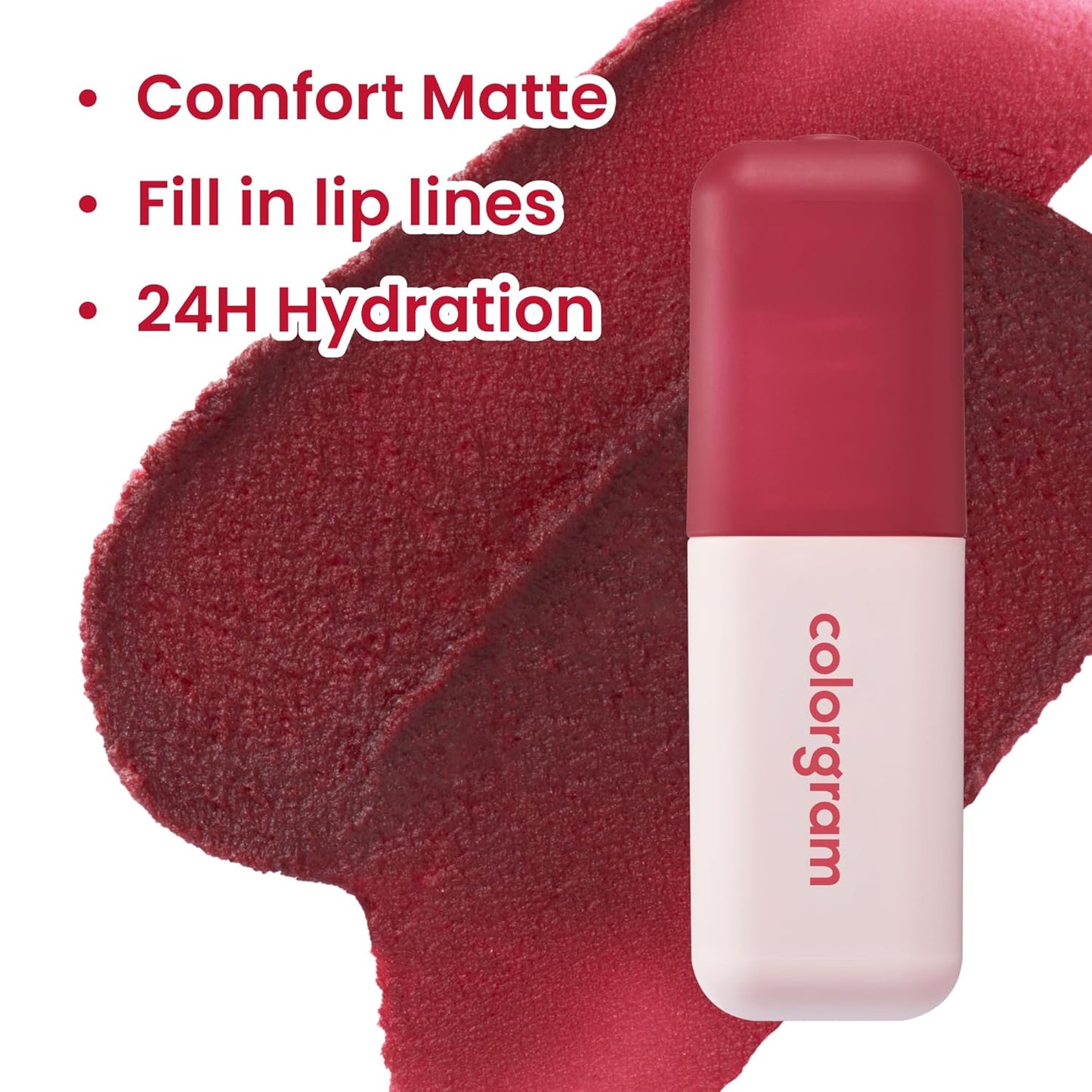COLORGRAM NUDE BLUR TINT 08 HIP CHOCOLATE | Soft Velvet Matte Lip Stain & Cheek Tint | Lightweight Blurring Tint for a Smooth & Airbrushed Finish | 24H Hydration, Long-Lasting & Non-Sticky Formula
