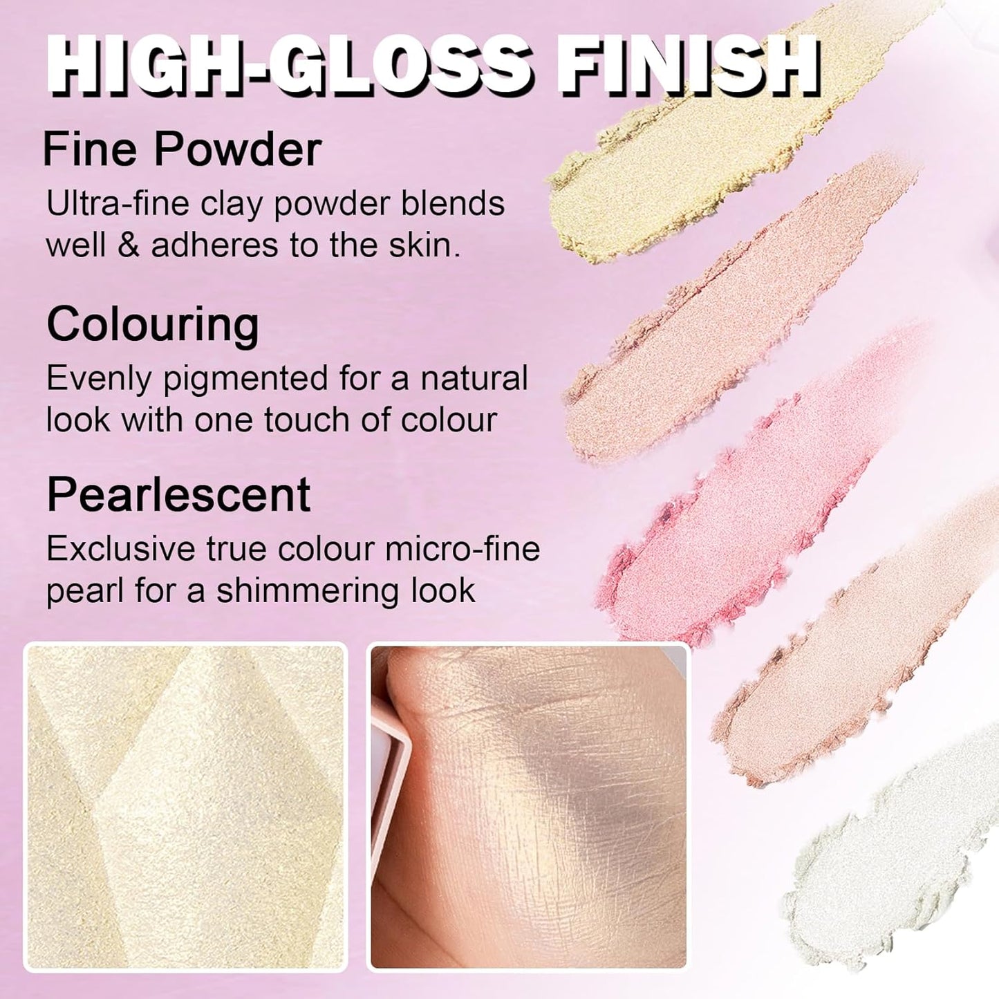White Highlighter Makeup Palette Face Highlighter Powder Iluminadores De Maquillaje Narutal Shimmer Glitter Highlighter Contour Powder Makeup Palette-04 Ginger Color