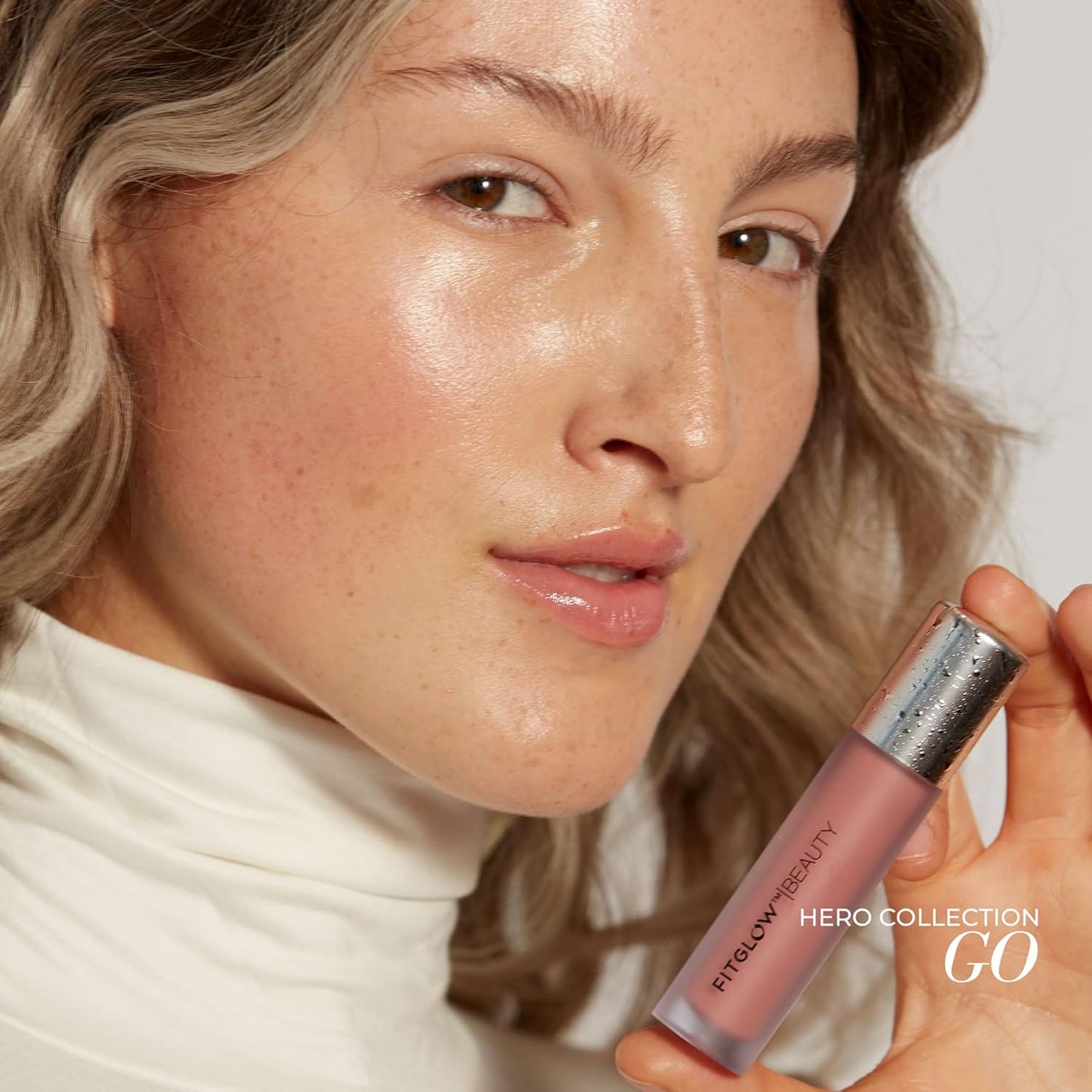 FITGLOW Beauty Lip Colour Serum | Hydrating Lip Gloss | Plumping Anti-Aging Lip Treatment | Natural Shine with Pomegranate Sterols & Collagen | Buildable Color for Dry Chapped Lips | Go - 10g