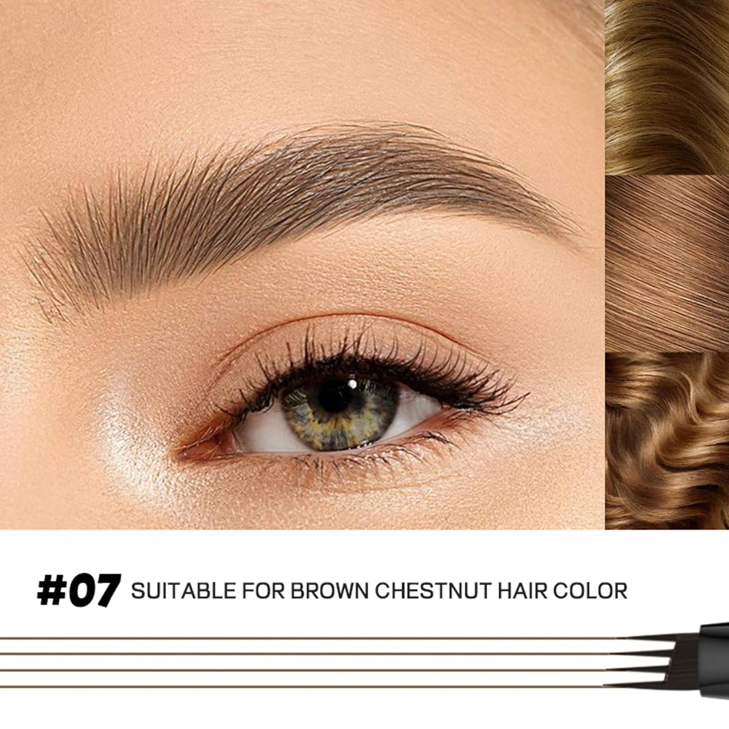 2 Pack Eyebrow Pen, Waterproof Microblading Eyebrow Pencil, 4 Tip Precise Eye Brow Makeup Pen for Women to Effortlessly Create Hair Like Natural Brows, Non Dry Out and Last All Day (Medium Brown)