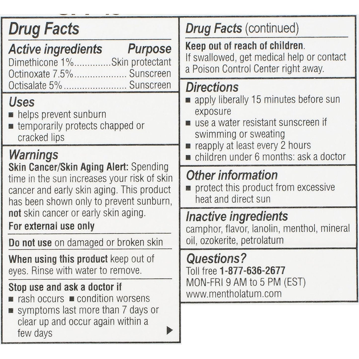 Mentholatum Natural Ice Cherry Flavor Medicated Lip Balm, Hydrating Lip Care for Dry, Chapped Lips, Moisturizing Formula with SPF 15 Helps Prevent Sunburn, Protection for Smooth, Soft Lips 48 Count
