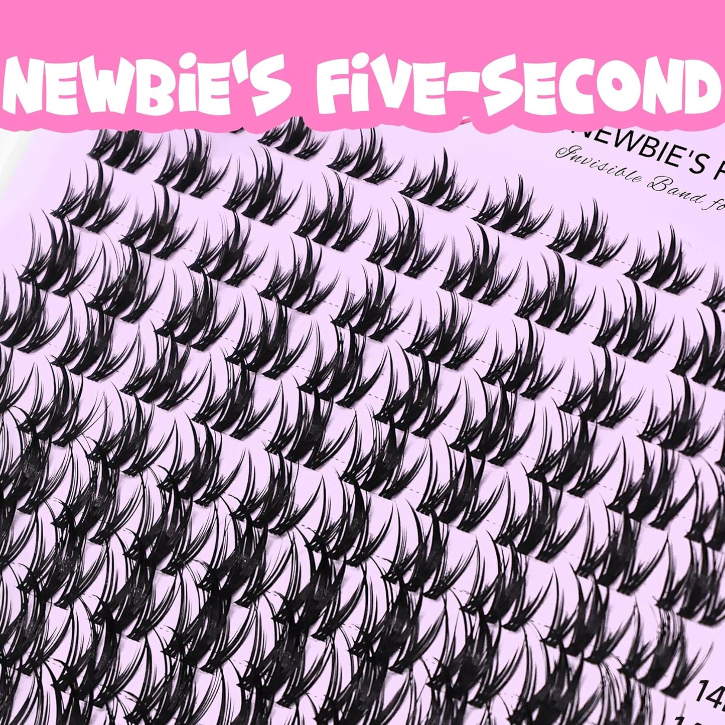 VEYESBEAUTY Lash Clusters Eyelash Extensions Thin & Invisible Band DIY Individual False Eyelashes Newbie's Five-Second Series Wispy Lash Tray for Self-application, Camellia Lashes 8-18mm Mixed Length