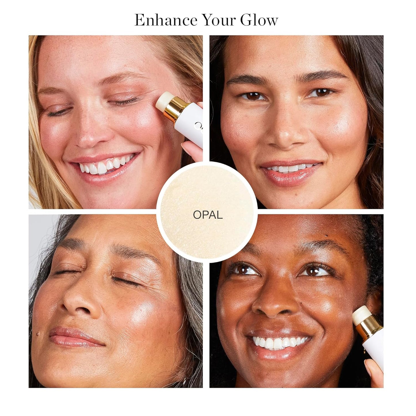 Ogee Sculpted Face Stick (OPAL - STARLIGHT WHITE) Certified Organic Highlighter Makeup - Multi-Use Glow Highlighter Stick