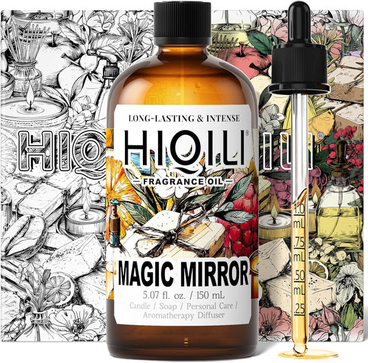 HIQILI Magic Mirror Fragrance Oil for Soap, Candle, Inspired by A.Su Ana-Sui, Women's Perfume Making, Floral Fruity Scents for Essential Oil Diffuser - 5.07Fl Oz