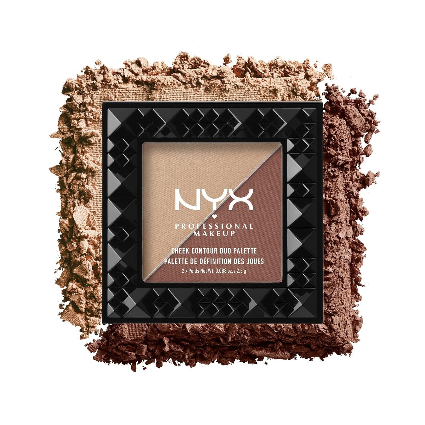 NYX PROFESSIONAL MAKEUP Cheek Contour Duo Palette, Ginger and Pepper, 0.18 Ounce