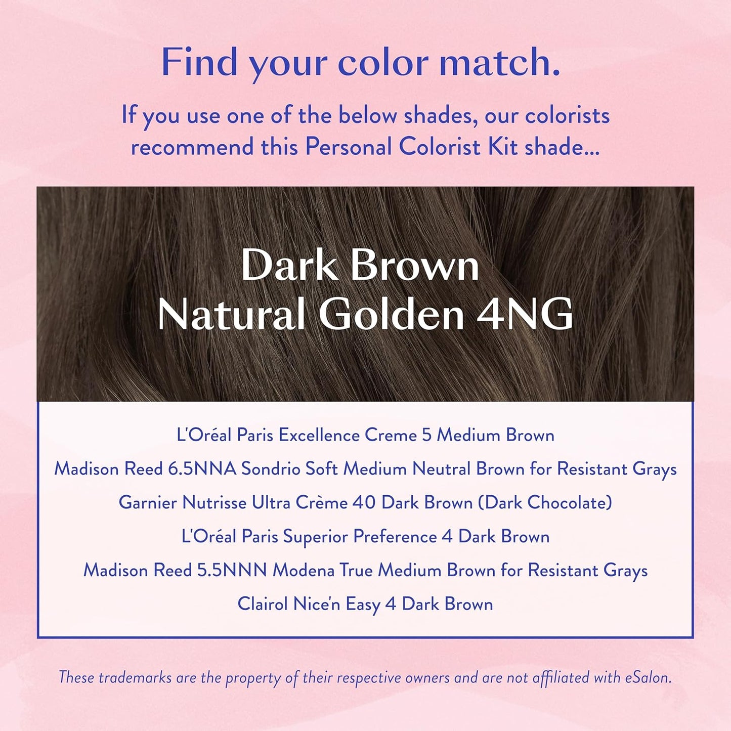 eSalon Permanent Hair Color & Hair Dye Kit - Dark Brown Natural Golden - Personal Colorist for Up To 100% Gray Coverage, All Hair Types - Professional-Grade Ammonia-Free Dye