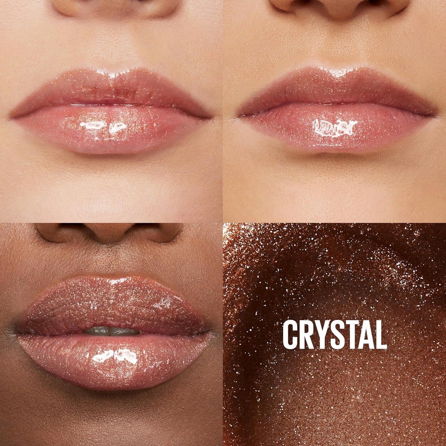 Maybelline Lifter Gloss, Hydrating Lip Gloss with Hyaluronic Acid, High Shine for Plumper Looking Lips, Crystal, Golden Neutral, 0.18 Ounce